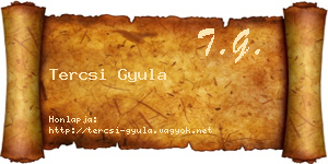 Tercsi Gyula névjegykártya